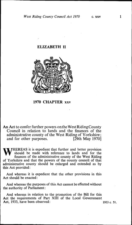 West Riding County Council Act 1970