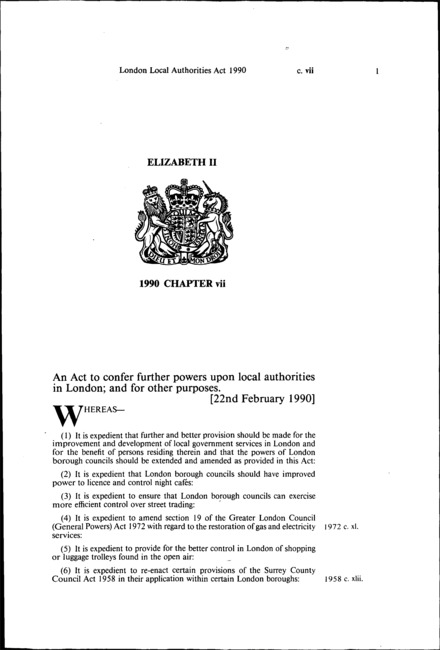 London Local Authorities Act 1990