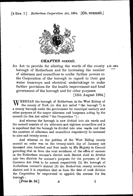 Rotherham Corporation Act 1904