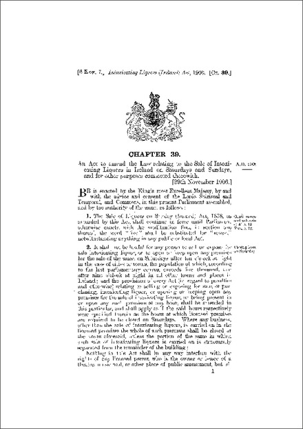 Intoxicating Liquors (Ireland) Act 1906