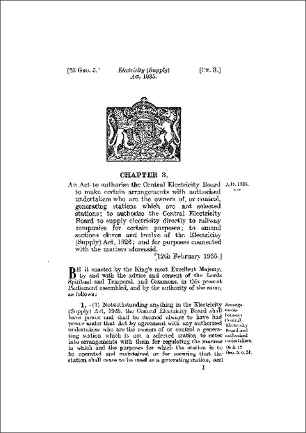Electricity (Supply) Act 1935