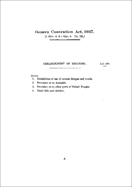Geneva Convention Act 1937
