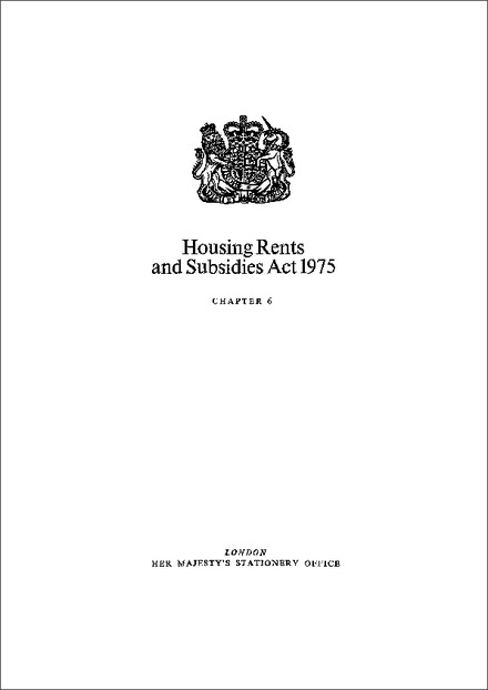 Housing Rents and Subsidies Act 1975