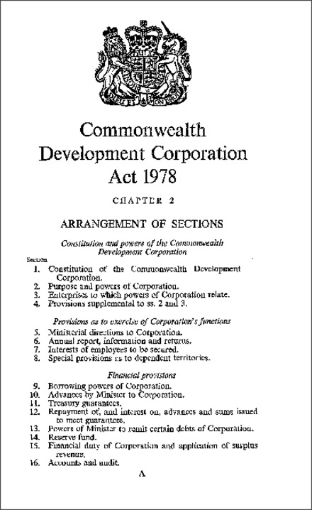 Commonwealth Development Corporation Act 1978