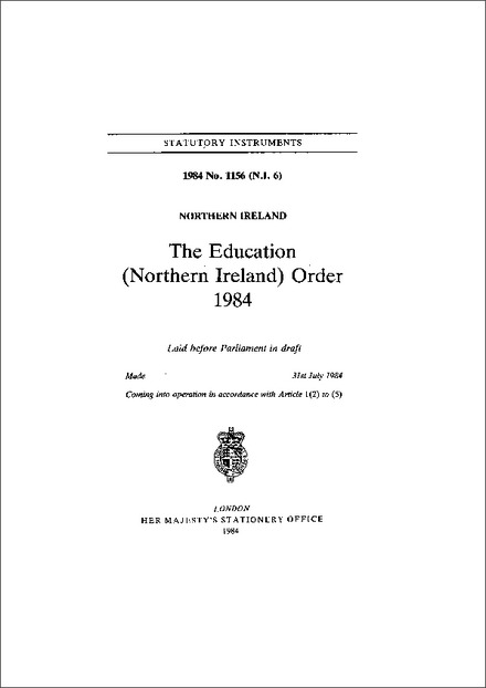 The Education (Northern Ireland) Order 1984