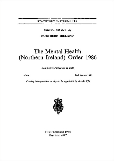 The Mental Health (Northern Ireland) Order 1986