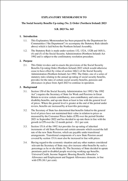 NI Explanatory Memorandum 2