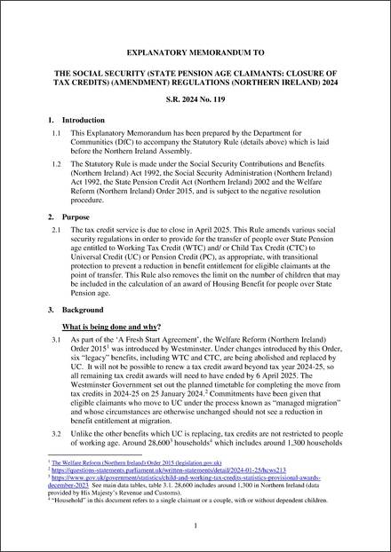 NI Explanatory Memorandum 2