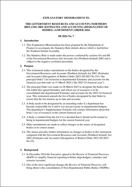 NI Explanatory Memorandum 2