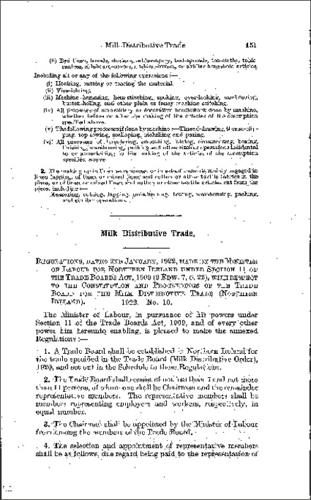 The Milk Distributive Trade Board (Northern Ireland) 1922