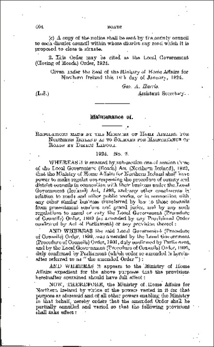 The Local Government (Procedure of Councils) Order (Northern Ireland) 1924