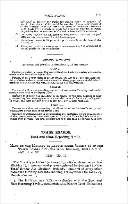 The Trade Boards District Committee (Boot and Shoe Repairing) Regulations (Northern Ireland) 1925