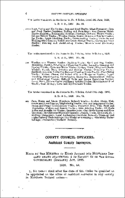 The Census of Production (No. 6) Rules (Northern Ireland) 1925