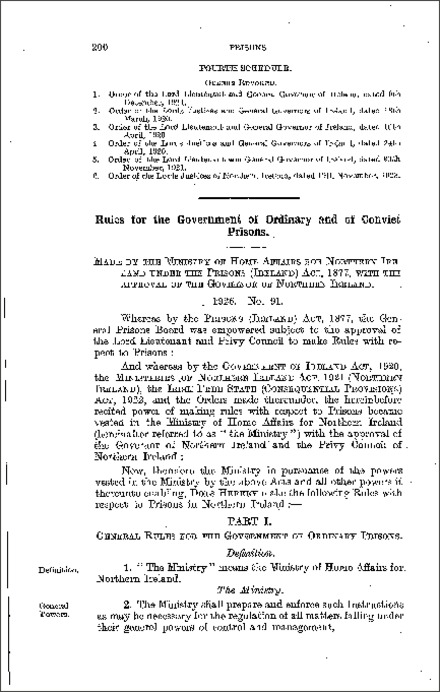 The Prisons: Government of Ordinary and of Convict, Rules (Northern Ireland) 1925