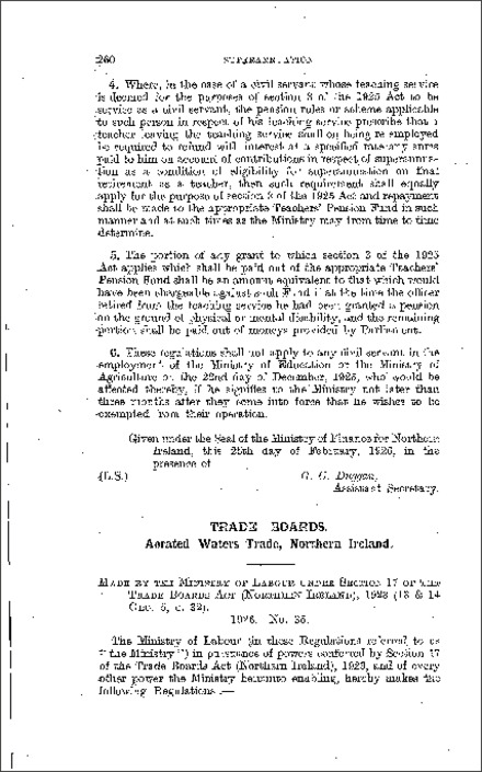 The Trade Boards (Aerated Waters) (Constitution, Proceedings and Meetings) Regulations (Northern Ireland) 1926