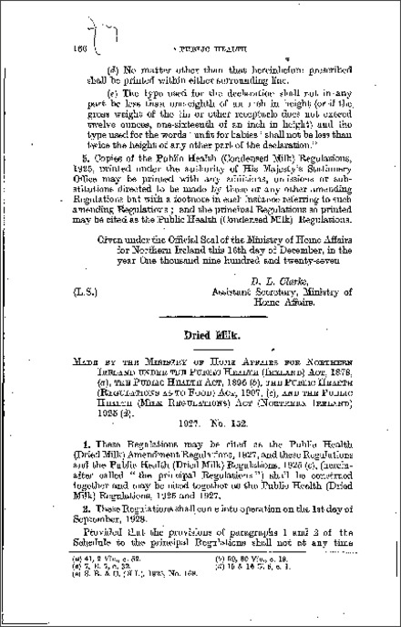 The Public Health (Dried Milk) Amendment Regulations (Northern Ireland) 1927