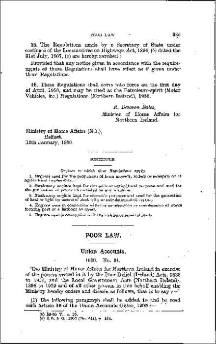 The Union Accounts Order (Northern Ireland) 1930