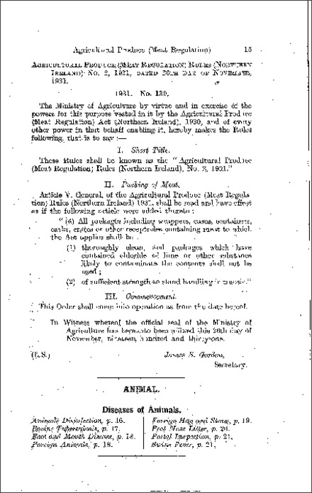 The Agricultural Produce (Meat Regulation) Rules No. 2 (Northern Ireland) 1931