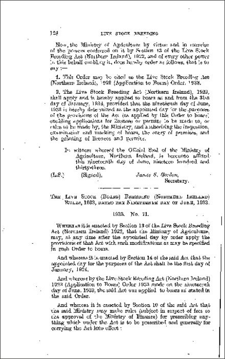 The Live Stock (Boars) Breeding (Northern Ireland) Rules (Northern Ireland) 1933