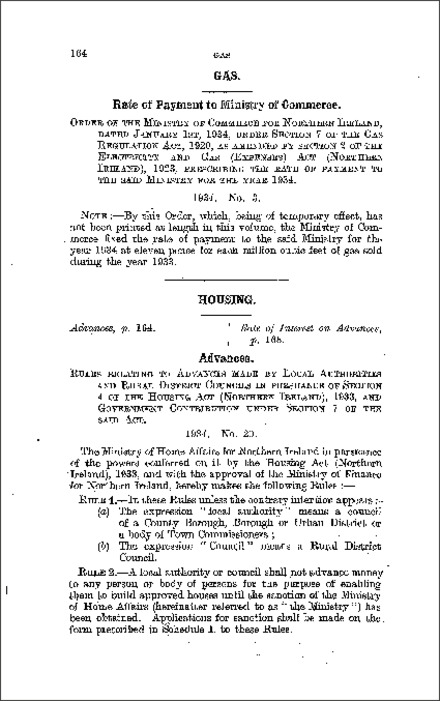 The Housing (Advances) Rules (Northern Ireland) 1934