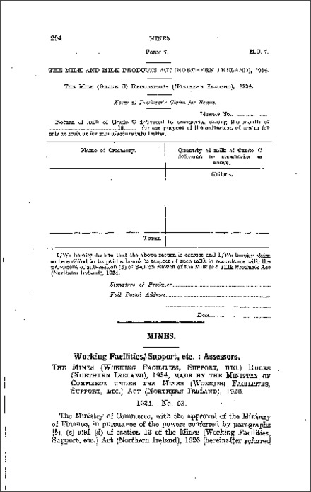 The Mines (Working Facilities, Support, etc.) Rules (Northern Ireland) 1934
