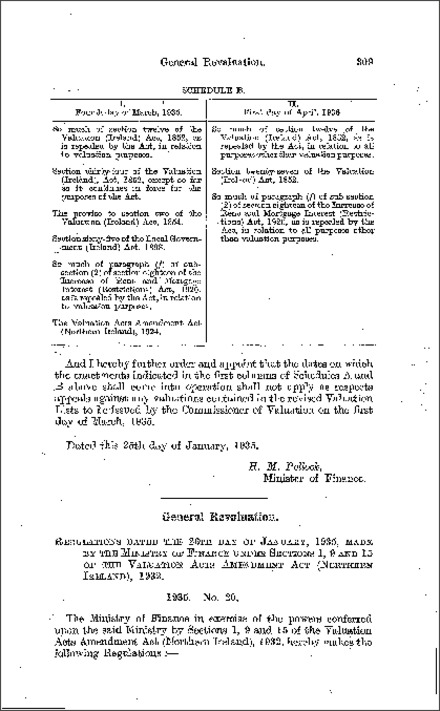 The General Revaluation Regulations (Northern Ireland) 1935