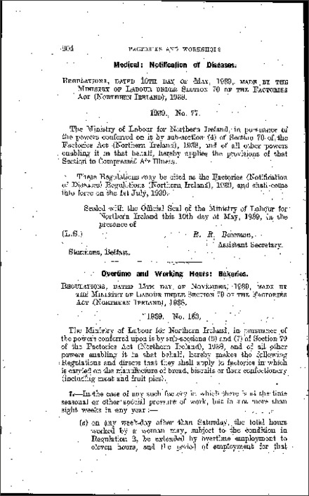 The Factories (Notification of Diseases) Regulations (Northern Ireland) 1939