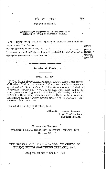 The Workmen's Compensation Rules (Northern Ireland) 1940