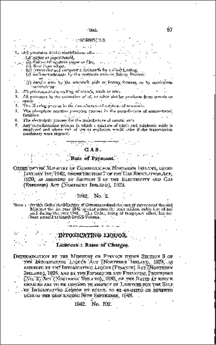 The Intoxicating Liquor: (Licences) Rates of Charges Order (Northern Ireland) 1942