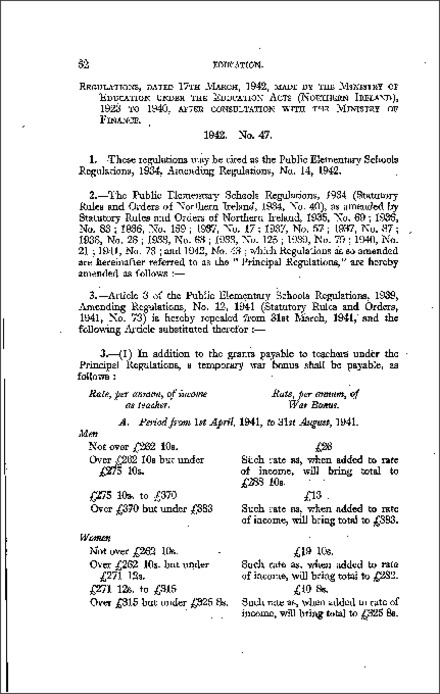 The Public Elementary Schools Amendment No. 14 Regulations (Northern Ireland) 1942