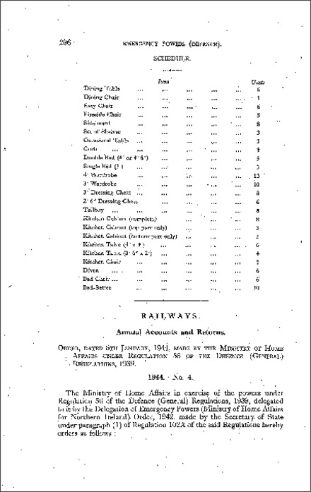The Railways (Annual Accounts and Returns) Order (Northern Ireland) 1944