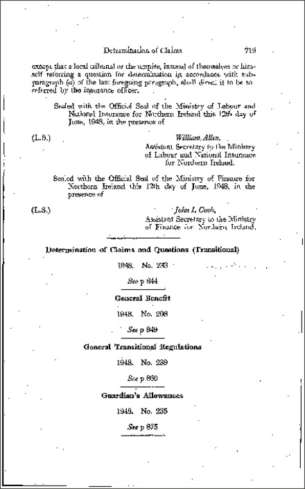 The National Insurance (Guardians Allowances) Regulations (Northern Ireland) 1948