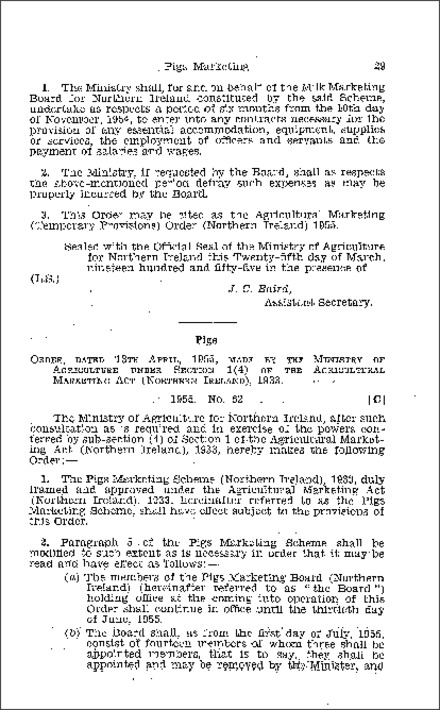 The Pigs Marketing Scheme (Northern Ireland) (Amendment) Order (Northern Ireland) 1955