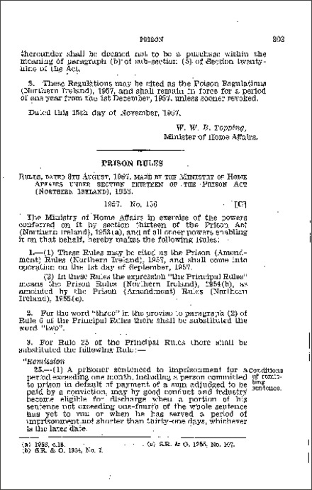 The Prison (Amendment) Rules (Northern Ireland) 1957