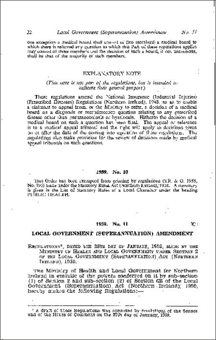 The Local Government (Superannuation) (Amendment) Regulations (Northern Ireland) 1959
