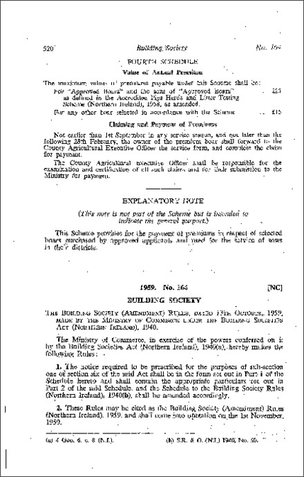 The Building Society (Amendment) Rules (Northern Ireland) 1959