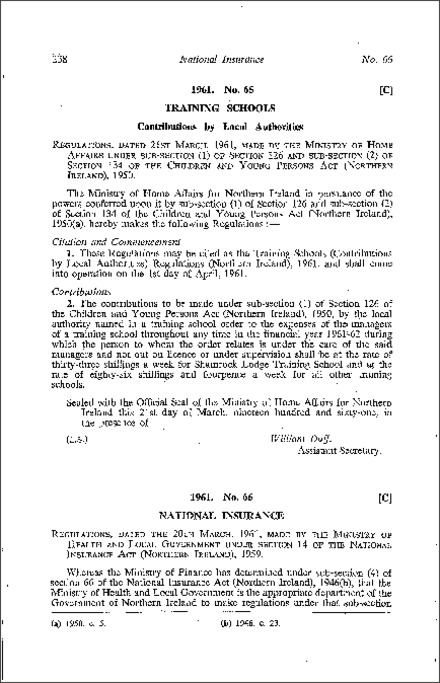 The National Insurance (Modification of Local Government Superannuation Scheme) No. 2 Regulations (Northern Ireland) 1961