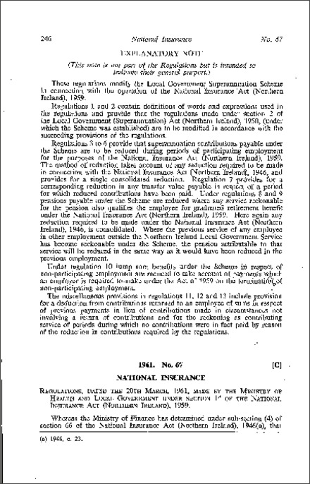 The National Insurance (Modification of the Health Services Superannuation Scheme) No. 2 Regulations (Northern Ireland) 1961