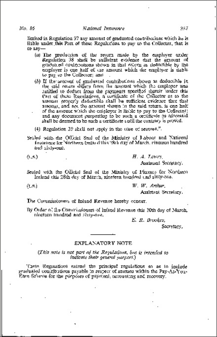 The National Insurance (Graduated Retirement Benefit and Consequential Provisions) Regulations (Northern Ireland) 1961