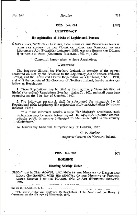 The Housing Subsidy (High Flats) Order (Northern Ireland) 1962