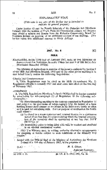 The Milk (Amendment No. 2) Regulations (Northern Ireland) 1967