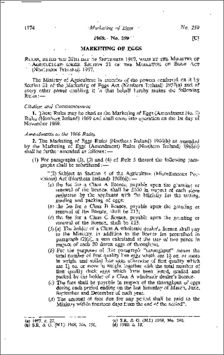 The Marketing of Eggs (Amendment No. 2) Rules (Northern Ireland) 1969