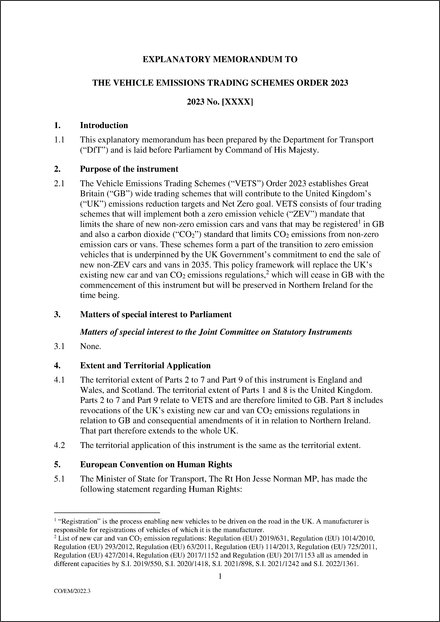 UK Draft Explanatory Memorandum 2