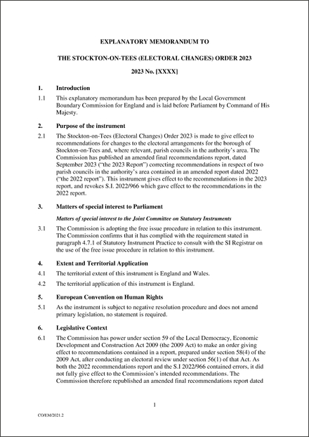 UK Draft Explanatory Memorandum 2