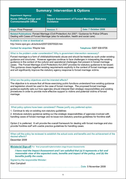 Forced Marriage Statutory Guidance