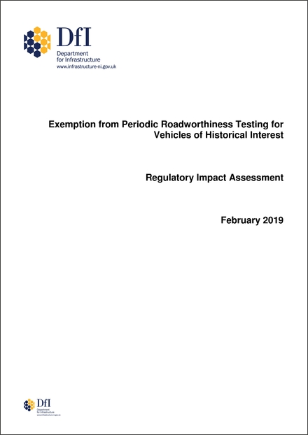 Impact Assessment to The Motor Vehicle Testing (Amendment) Regulations (Northern Ireland) 2020