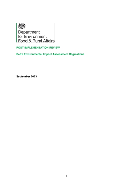 Impact Assessment to The Environmental Impact Assessment (Agriculture) (England) (No.2) Regulations 2006