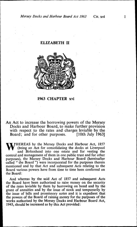 Mersey Docks and Harbour Board Act 1963