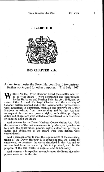 Dover Harbour Act 1963