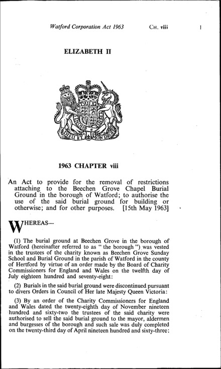 Watford Corporation Act 1963